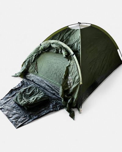 Green dome camping tent