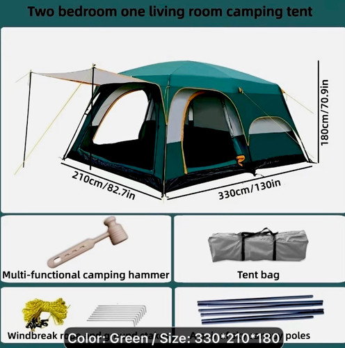 Green cabin tent bedroom - green, 1