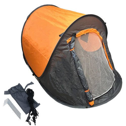 Person pop camping tent - up,