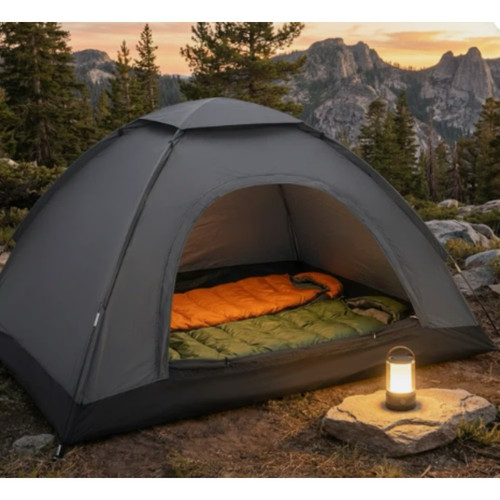 Spacious camping dome tent